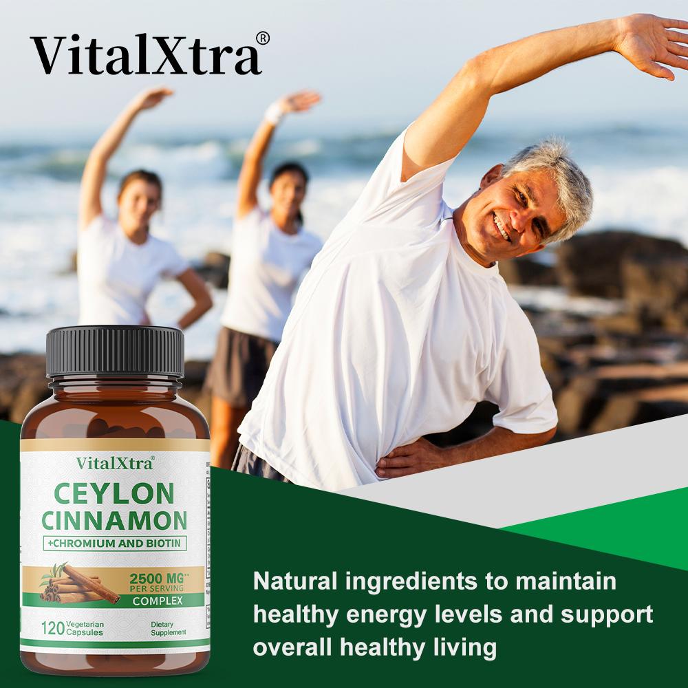 Ceylon Cinnamon Capsules 2500 Mg Chromium Biotin Supplement 120 Capsules