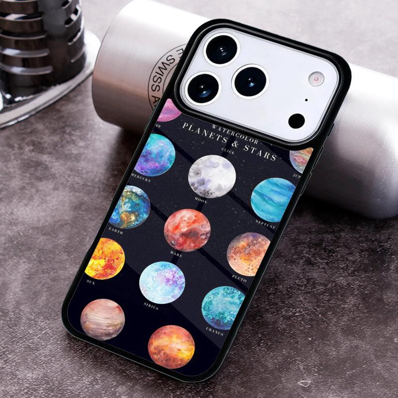 Solar System Planet Constellations Phone Case For iPhone 17,16e,15,14,13,12,11,Mini,Pro,MAX Soft Silicone Cover