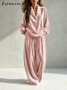 Women's Autumn New Style Casual Fashion Velvet Long Sleeve Pants Set