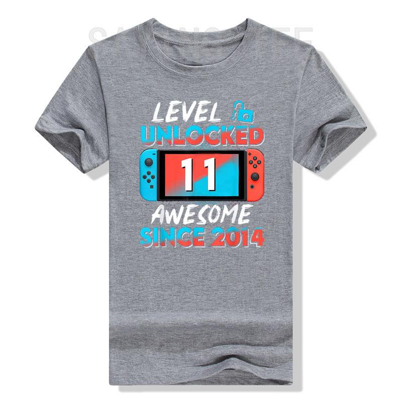 11 Years Old Clothes 11th Birthday Sons Gifts Gamer T-Shirt Level 11 Unlocked Awesome Since 2014 Gaming Controller Saying Tee