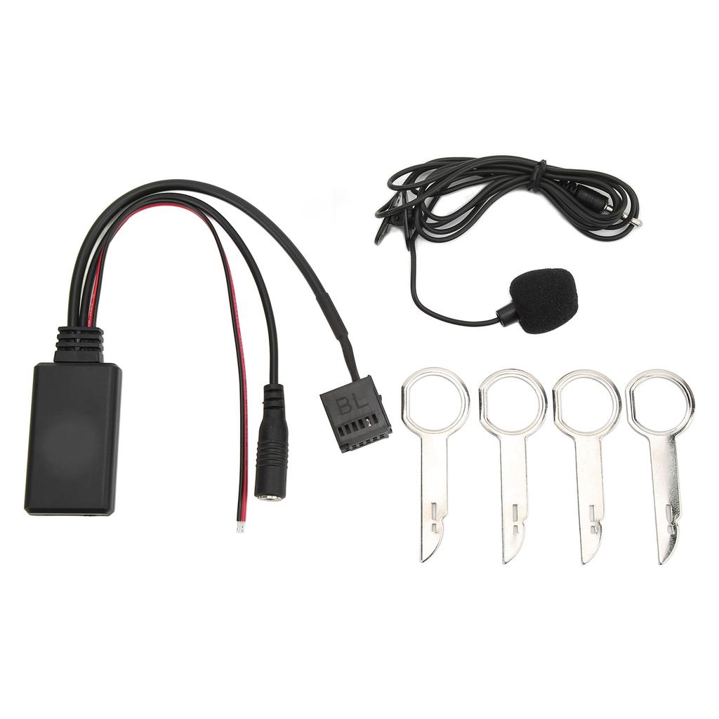 12Pin Car CD AUX IN Wireless Bluetooth Adaptor with Hands Free Microphone Replacement for Focus 2005 Onwards 6000CD