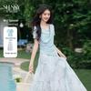 Women's Printed T-shirt and Cake Skirt Two-Piece Set