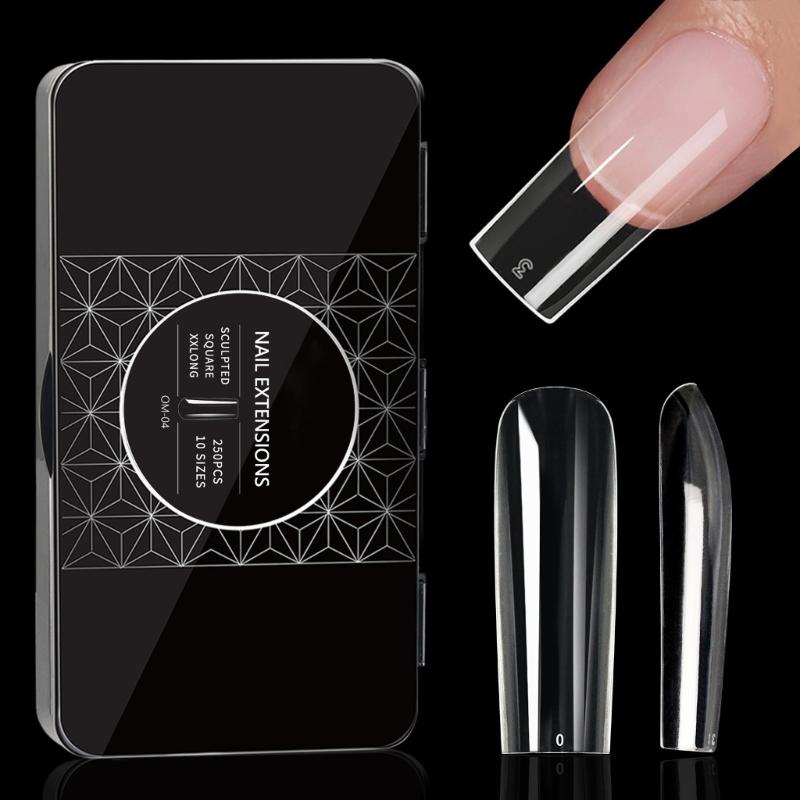 Clear Gel Nail Tips DIY Nail Extensions Transparent False Nails Art Decoration Long-Lasting Perfect for DIY Nail Art