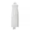 Spot Women's New Fashion Lace-up Scarf Tube Top Mesh Splicing Pendulum Dress