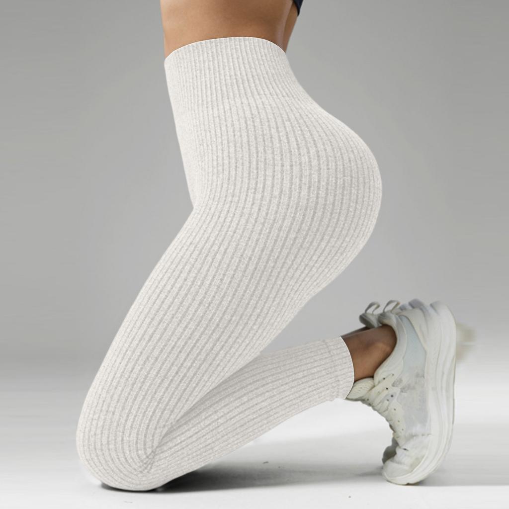Damen Freizeitmode Hose Hohe Taille Neun-Minuten-Hose Einfarbig Slim Stretch Jogginghose
