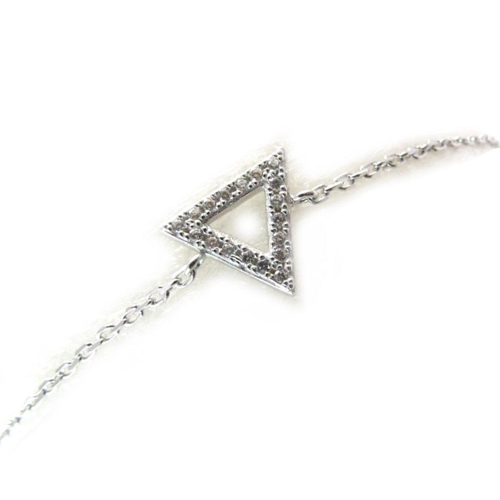 Les Trésors De Lily [N3377] - White 'Triangle' Silver Bracelet (rhodium-plated)