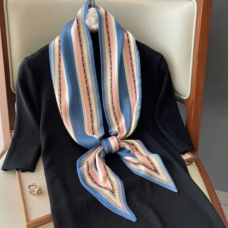 Vintage Horse Print Long Hair Band Ribbon For Women Silk Hair Accessories Trend Girl Bow Scarf Headband Hair Tie