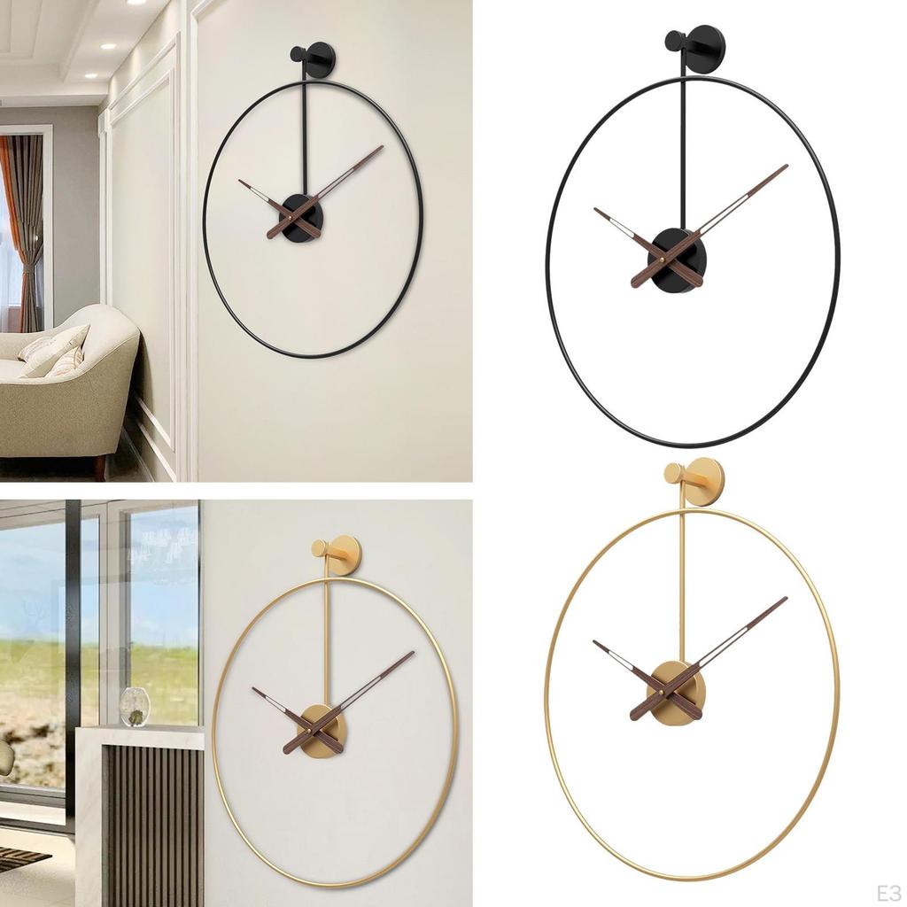 Clock Simple Mute Iron Single Decorative for Home Decor Restaurant Living Room Classroom Farmhouse