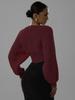 2025 European & American Fashion V-Neck Cropped Knit Sweater