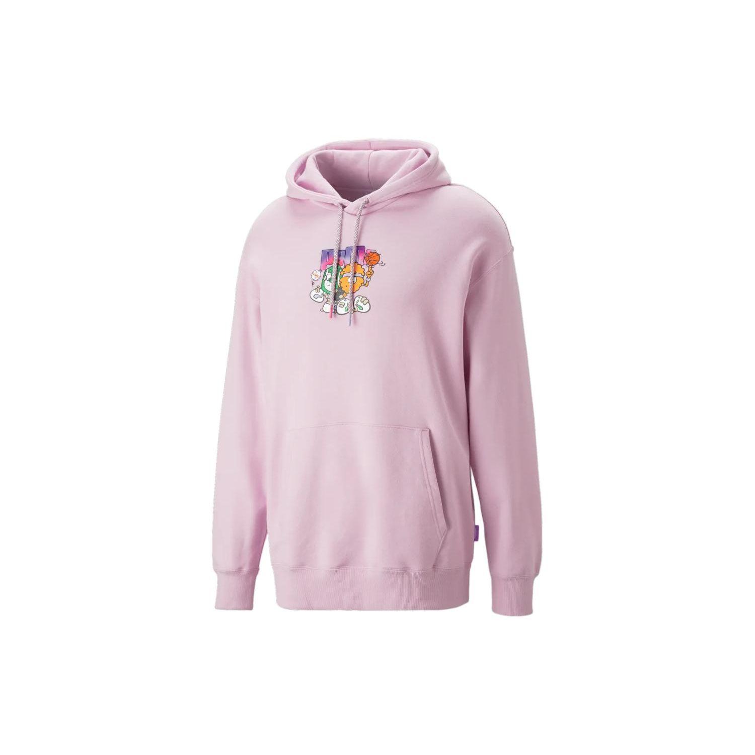 

Puma X 8enjamin Collaboration SS23 Pattern Printed Drawstring Hooded Loose Sweatshirt Men sweatshirt Pink 539822-98 S