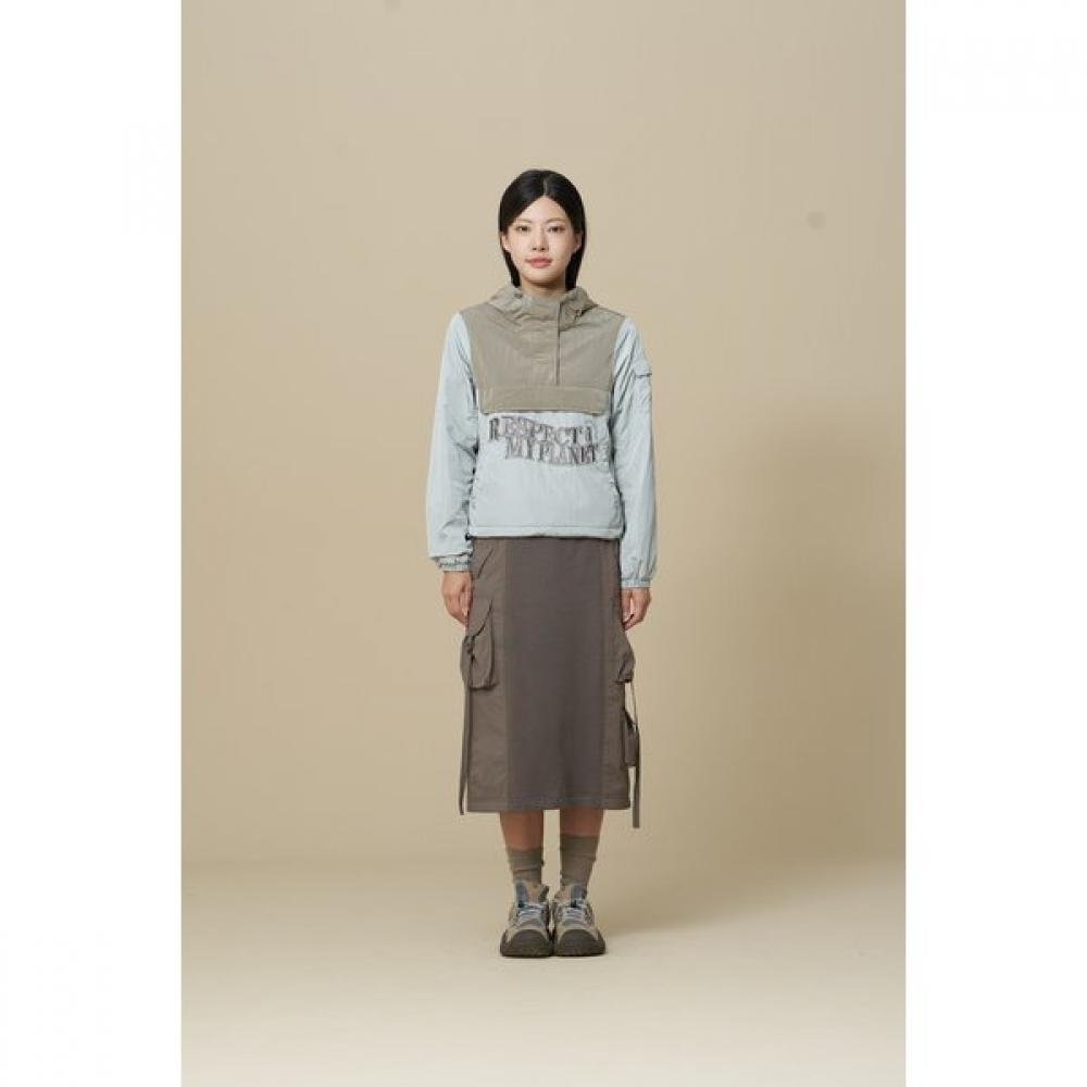 Dual Effect Embroidered Anorak  Mint 