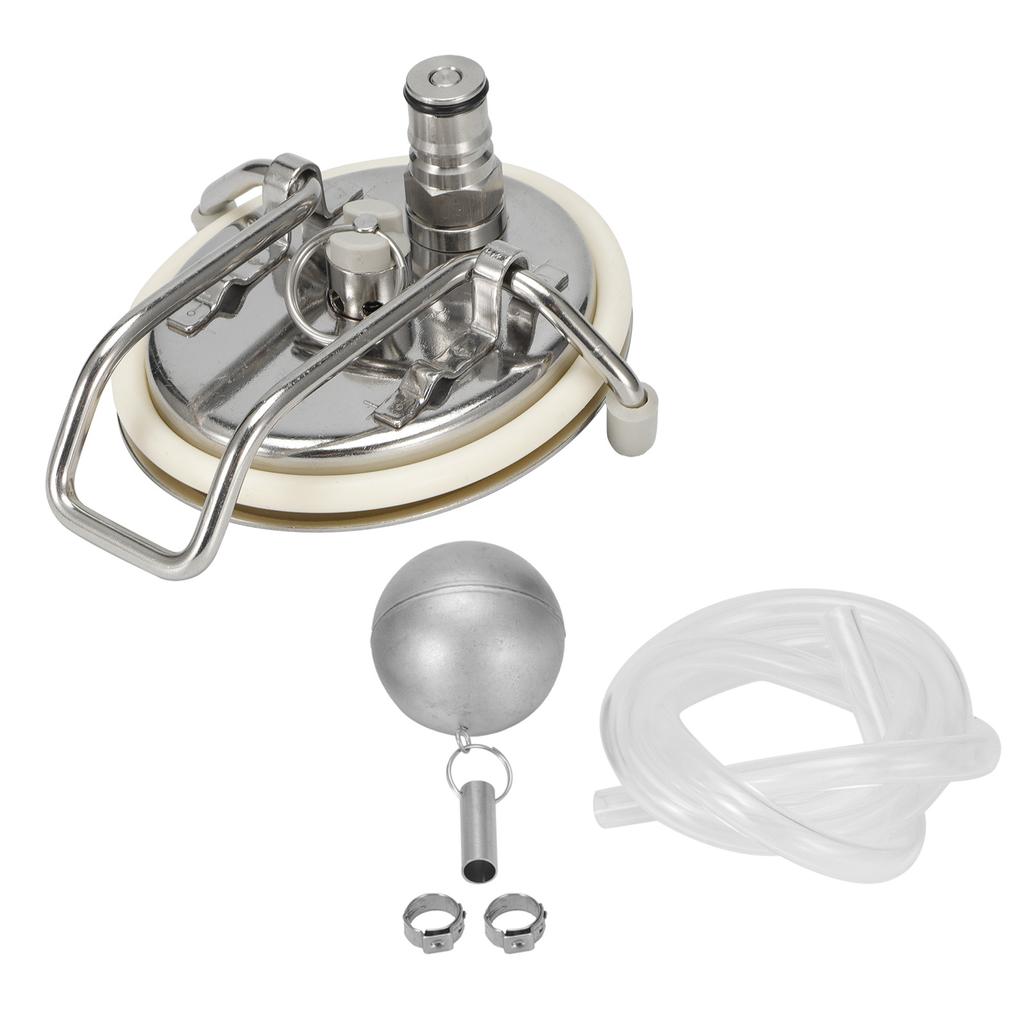 Edelstahl Homebrew Karbonisierungs-Keg-Deckel mit Bierschlauch Schwimmkugel für Kegland Kegs