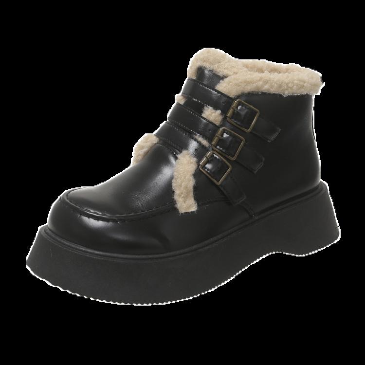 Fashion Hot Selling Woman Shoes Elegant With Medium Heels Snow Boots for Women Lace-up Padded Laces Trend 2025 Demi-season eWarm on Slip