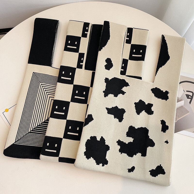 Сумка-тоут Женская вязаная шерстяная сумка-ведро Легкая сумка через плечо с баской — фото 6