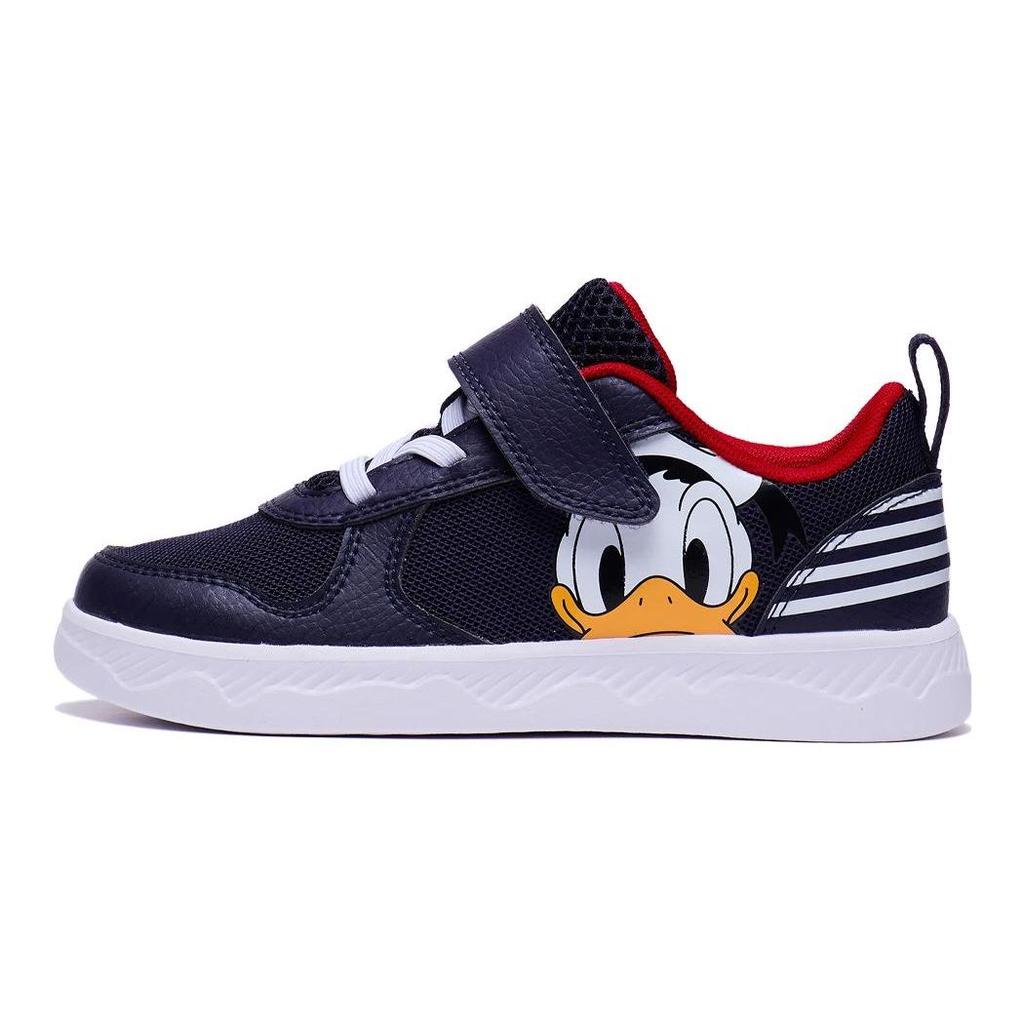 Disney X Li Ning Childrens Sports Trend Non-Slip Shock Absorbing Wear-Resistant Rebound Casual Shoes Kids sneaker Black White Red YKNT060-1