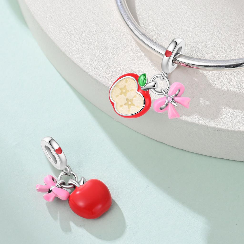 2026 Fruit Avocado Pear Raspberry Apple Charm Charm Bead Jewelry with Bracelet 925 Silver