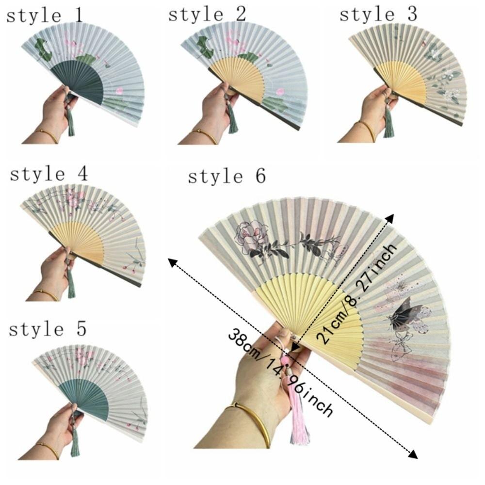 Classical Dance Fan Lotus Design Chinese Style Fan Portable Folding Hand Fan  Summer