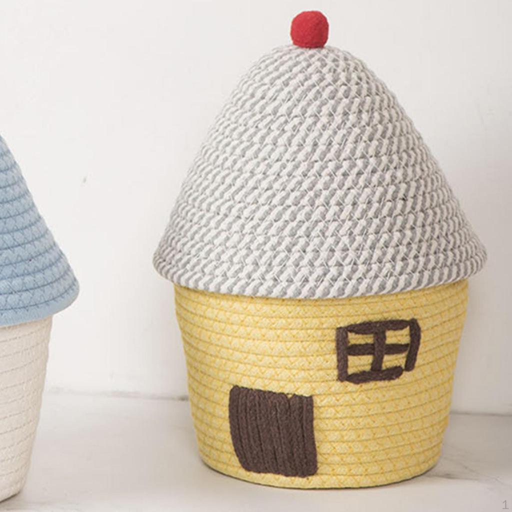 Cotton Rope Woven Basket Desktop Organizer Creative Decorative Home Supplies Organiser Snack Holder