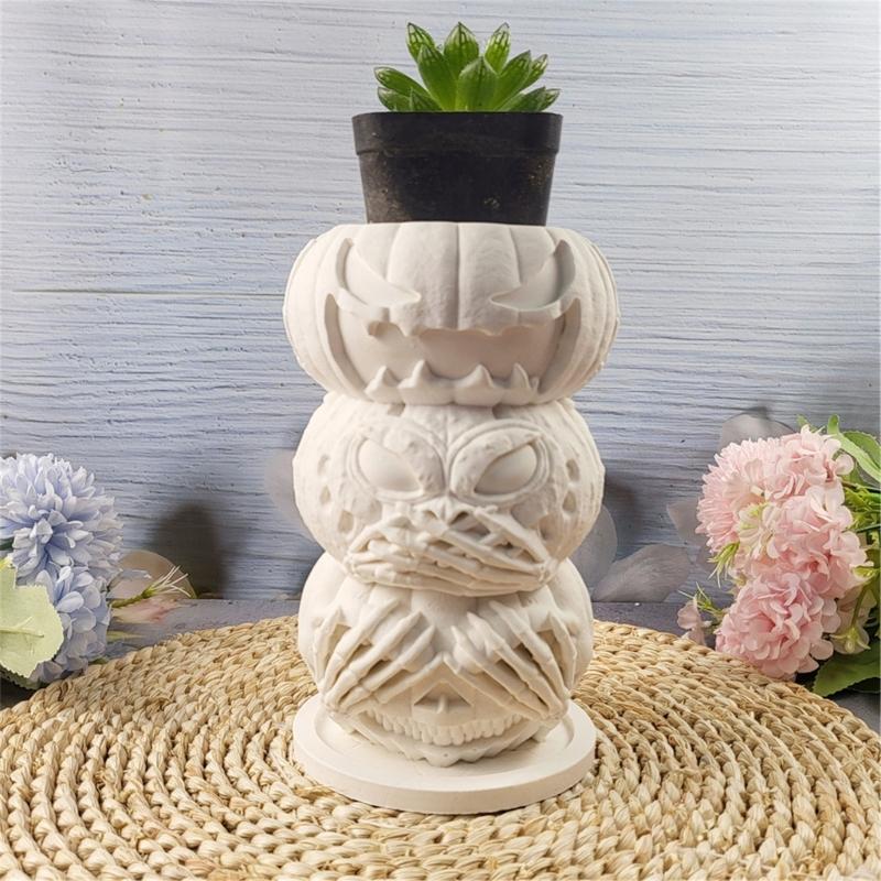 Pumpkins Shape Flower Pots Molds Silicone Mould Halloween Candle Holder Molds Epoxy Resin Molds Handmade Plaster Molds