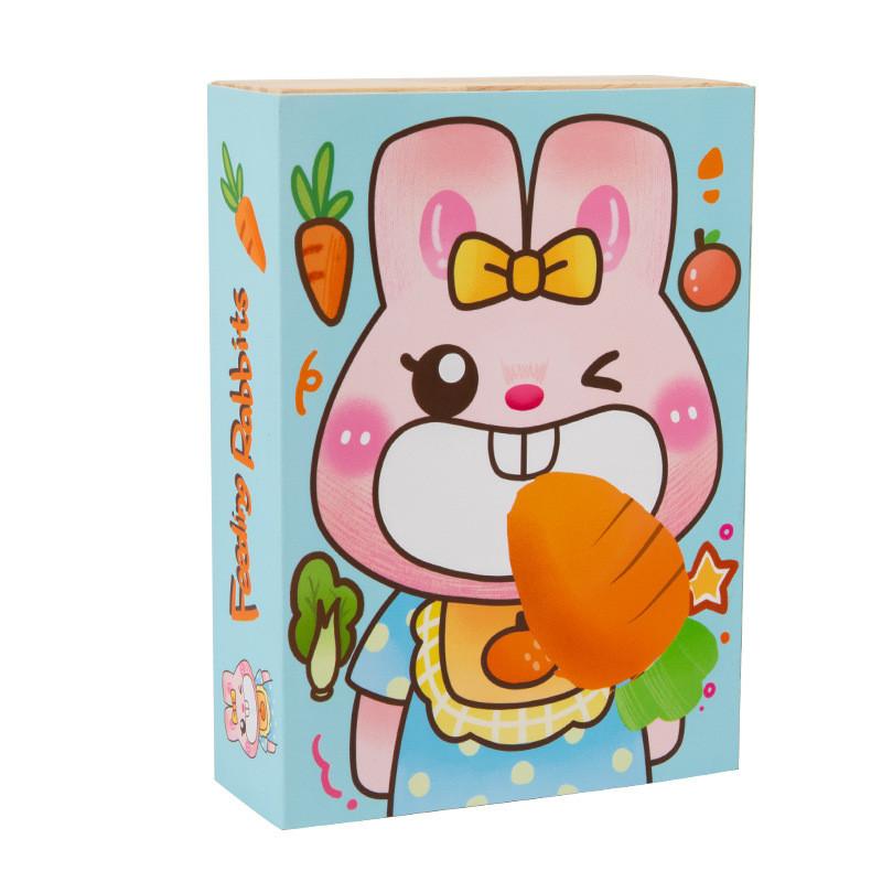 

Carrots Feeding Wooden Rabbits Game Children Puzzle Toys For Attention Training