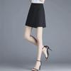 Women's High Waist Black Suit Shorts: Korean Style 2024 Spring/Autumn, Slim A-Line, Versatile, Loose Fit, Wide Leg.