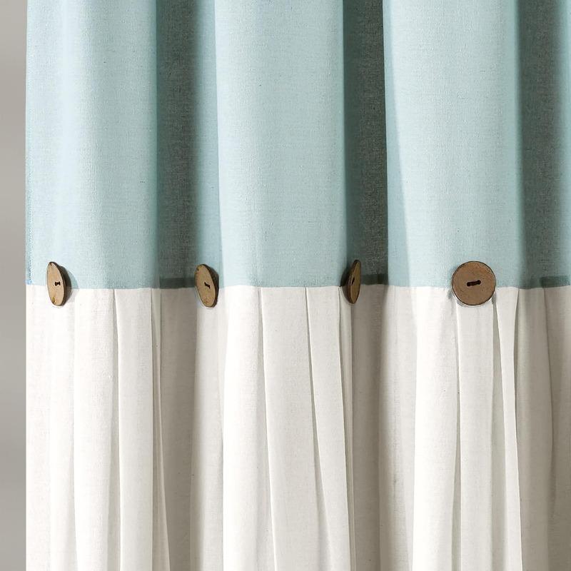 Shower Curtain, Linen Button Design, Chic Bathroom Decor ( 72" X 84")