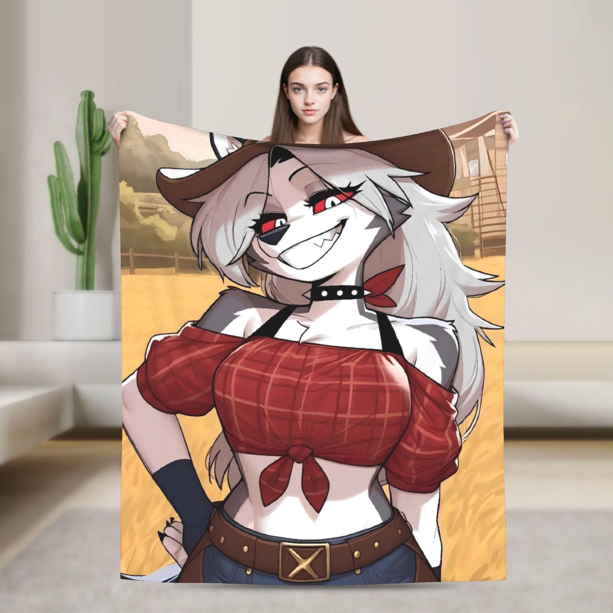 

Helluva Boss Loona Flannel Blankets Warm Throw Blanket for Living Room Airplane Travel Graphic Bedspread Sofa Bed Cover 75x90cm