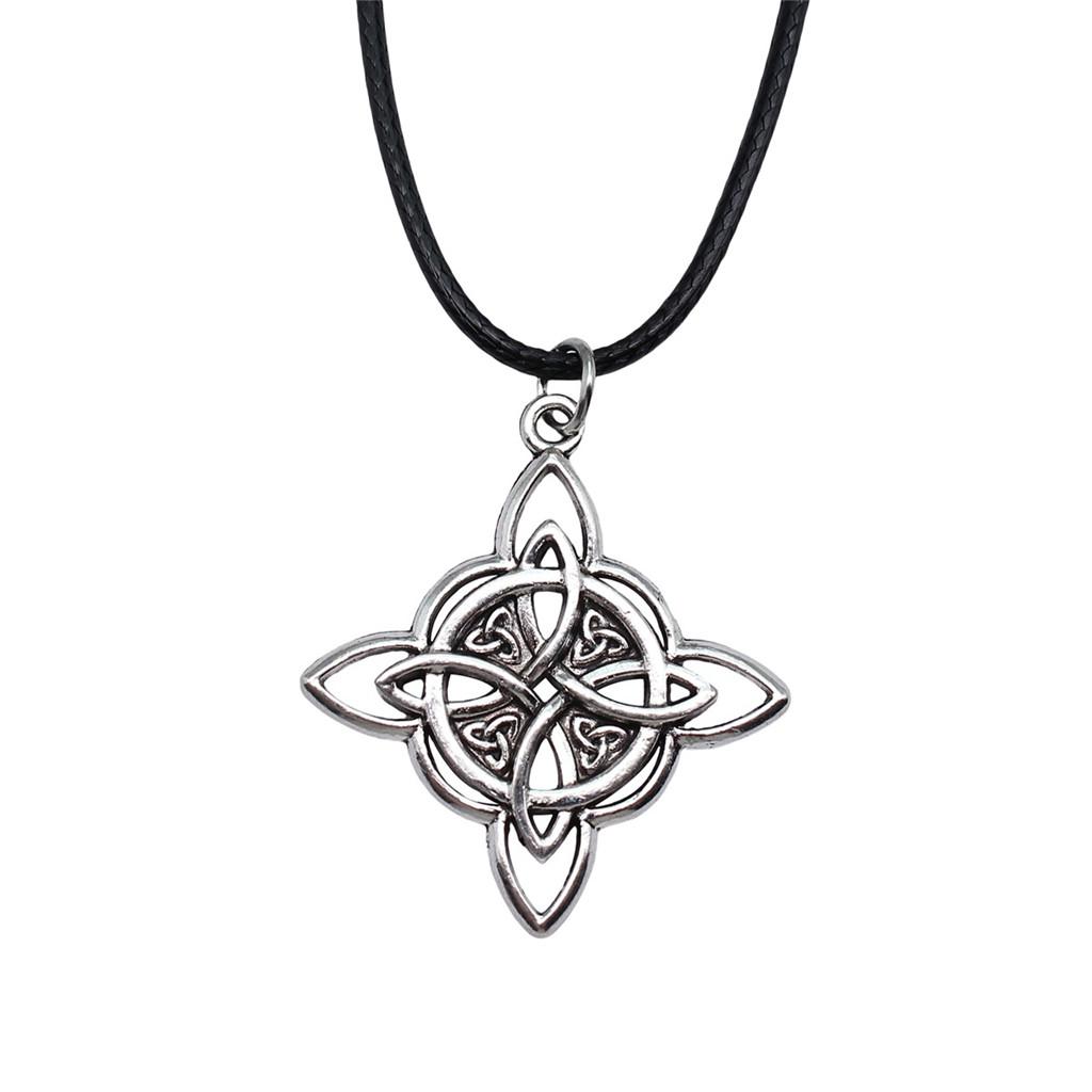 Hexagram Celtic Knot Mystical Amulet Pendant Antique Bronze Metal Couple Choker Necklace Hot Sale