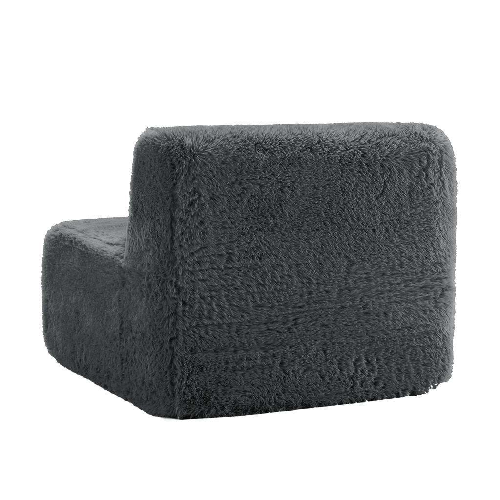 Aviana Armless Sofa W/Pillow Plush Fabric-Grey