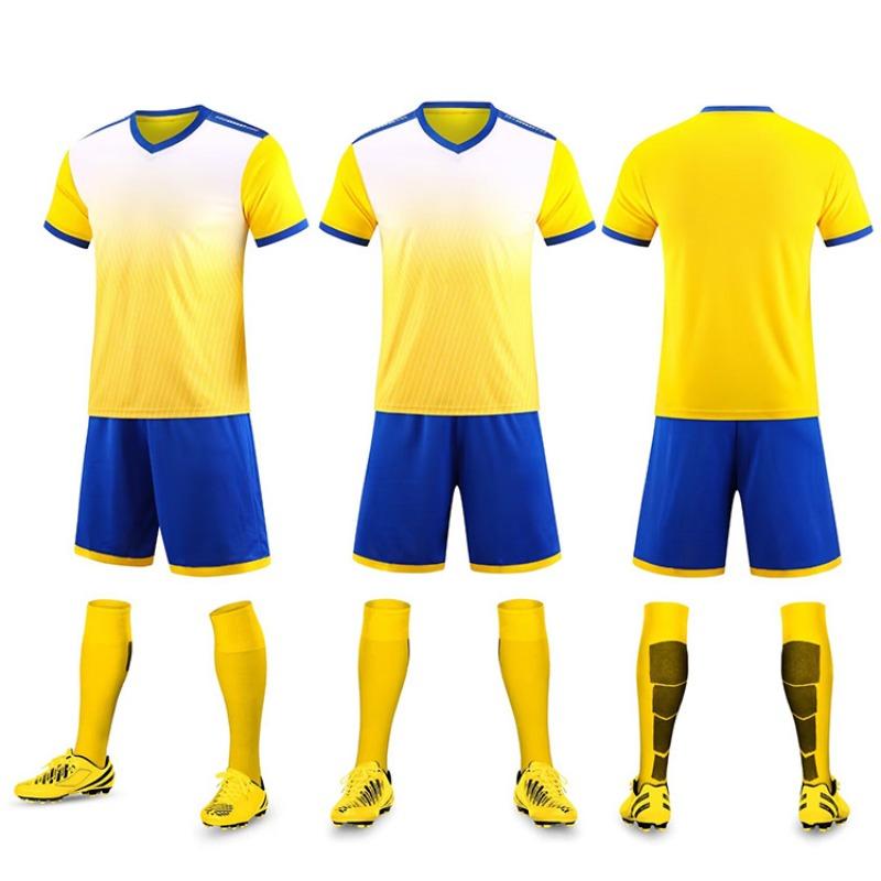 Football Jersey Set Men'S Game Sports Jersey Adult Primary School Students Children'S Training Jersey Short-Sleeved Jersey Quick-Drying