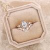 2Pcs/Set Fashion Rose Gold Color Rhinestone Zircon Rings For Women Full Crystal Rings Star Moon Wedding Engagement Jewelry Gifts