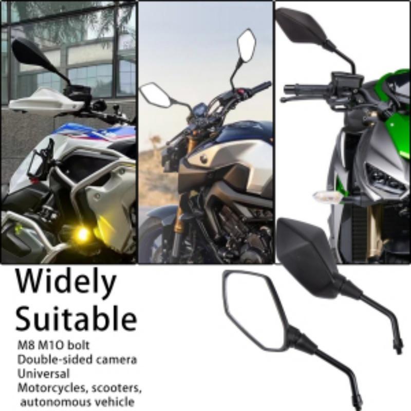 Kolip Universal Motorcycle Mirrors With M8 M10 Bolt Convex Handlebar Mount Rear View Side Mirror For Bike Scooter ATV
