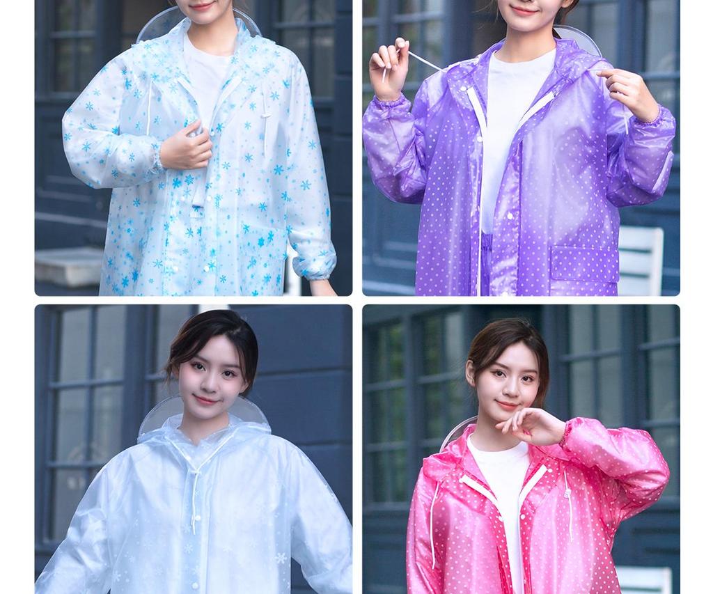 Women's Long Raincoat & Pants Set - Stormproof, Waterproof, Split Style for Electric Vehicles