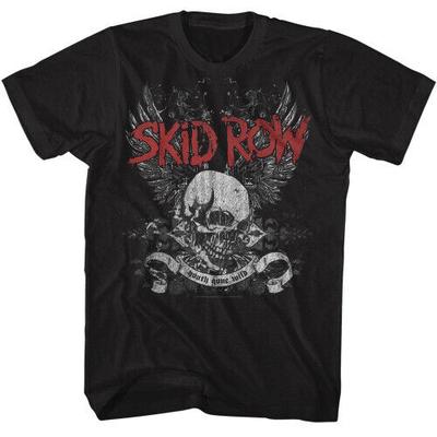 Skid Row Skull and Wings Black Adult Unisex T-Shirt