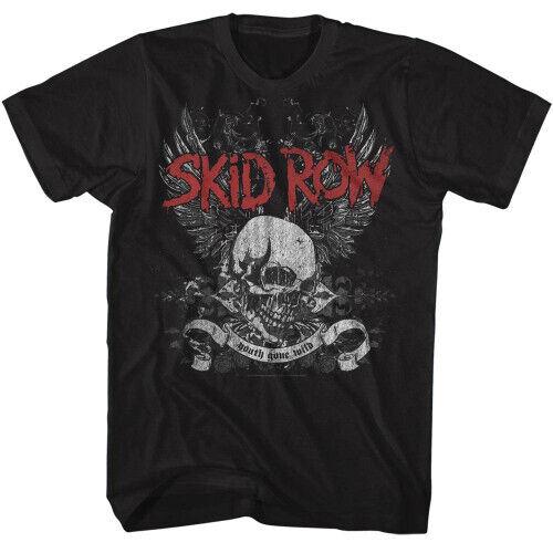 Skid Row Skull and Wings Black Adult T-Shirt Unisex T-Shirt S