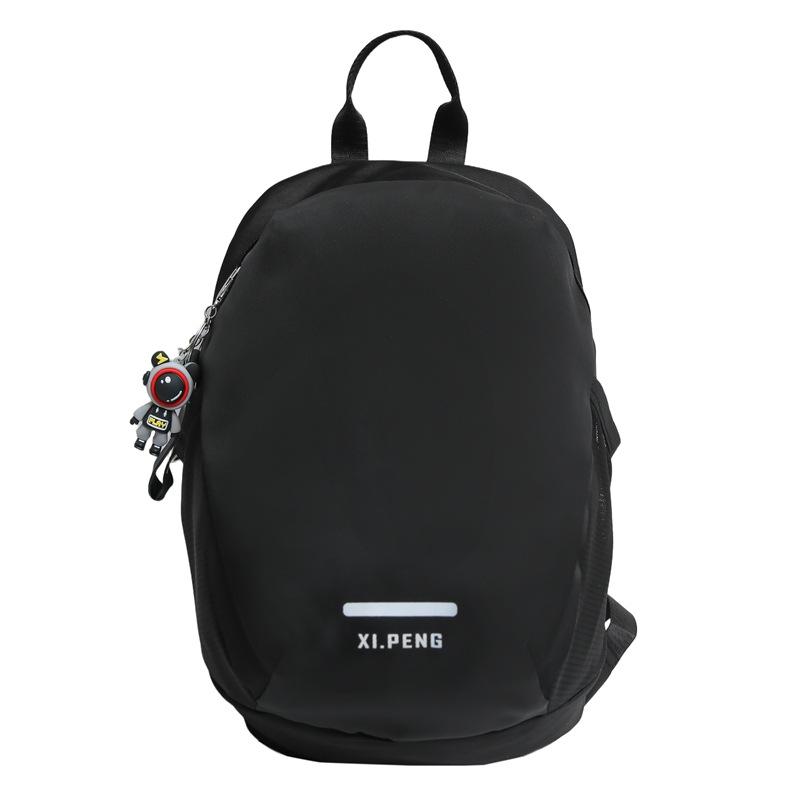 

Simple Solid Color Harajuku Style Backpack Campus Couples Large Capacity School Bag Leisure Travel Backpack Small чёрный
