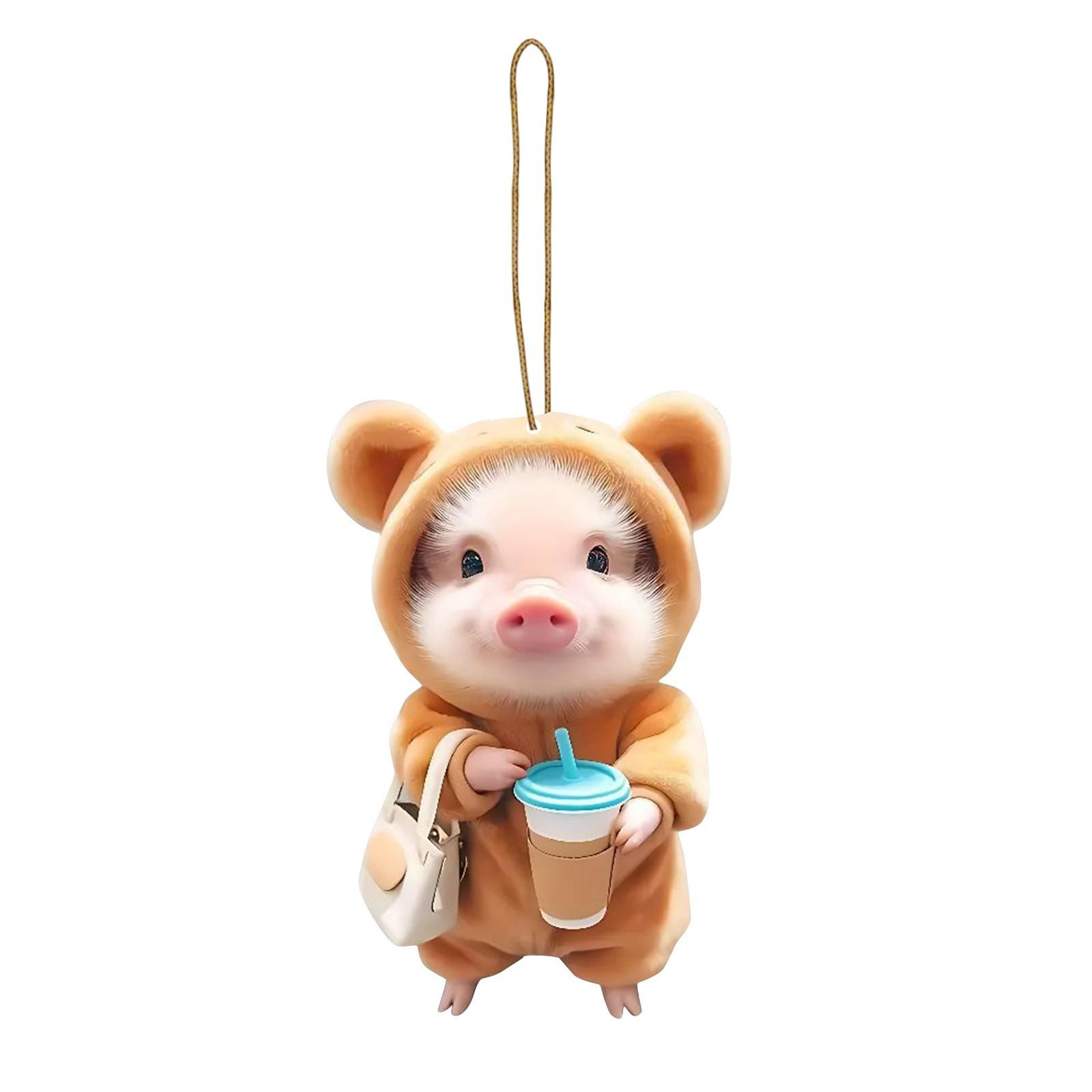 

Интересная акриловая бирка с поросенком, бирка для ключей от машины, модная забавная свинья, декоративная подвеска, украшение, 1 шт., лучший подарок для друзей One Size