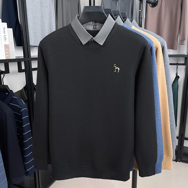 

Firstview Men s Faux 2-Piece Turn-Down Collar Winter Sweater FV25D1923 3XL