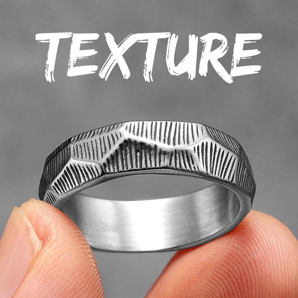 

Retro Geometry Texture Men Rings Stainless Steel Women Fashion Jewelry Punk Trendy Luxury New In Accessories Gift 7