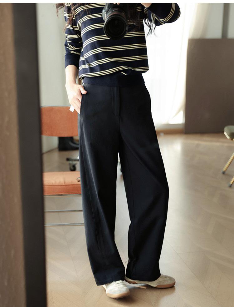 

Amazing Fit! Non-Iron, Wrinkle-Resistant, High-Waisted, Slimming Straight-Leg Pants - Perfect for Spring Casual Dress. 2X Large (up to 70 kg) темно-синий