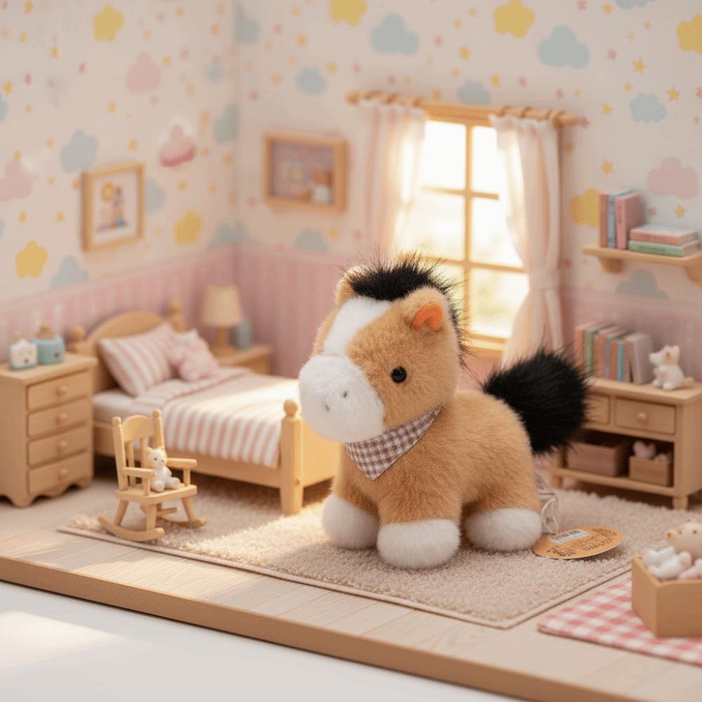 Cartoon Stuffed Animal Horse Soft Plush Toy Doll Zodiac Horse Plush Toy Horse Ornament