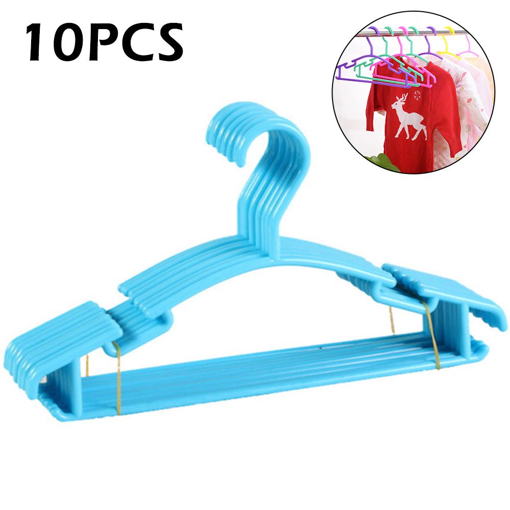 10 Pcs Baby Clothes Hanger Heavy Duty Non-slip Kids Colorful Hanger Wrinkle Free Space Saving Clothes Hanger for Outdoor Indoor