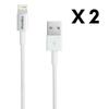 Pack of 2 White USB Charger Cables for iPhone 11 / 11 PRO / 11 PRO MAX - Charger Cable Measures 1 Meter [Phonillico®]