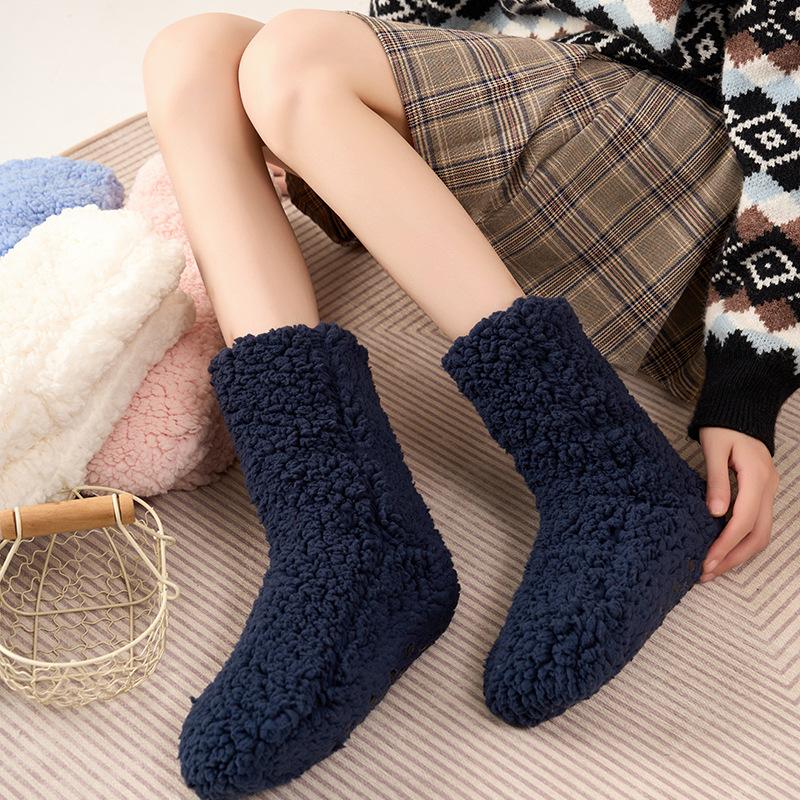 Soft Knitted House Socks Adults Warm Winter Floor Socks Non Slip Sleep Socks Cozy Home Slipper Socks Indoor Booties