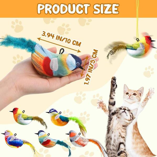 1Pc Cat Toys Hanging Bird, Retractable Cat Teaser Toy, Vivid Chirping, Interactive Catnip Toys for Indoor Cats Kitten Play Chase Exercise