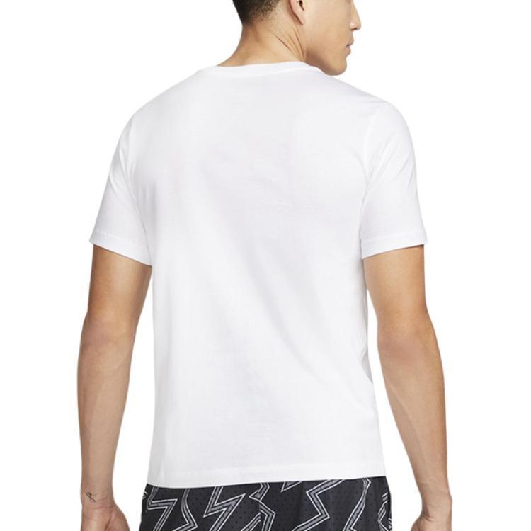 Men's Nike Multi-Color Alphabet Loose Breathable Running Training Short Sleeve White T-Shirt DH8979-100