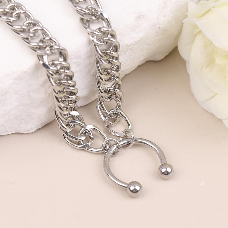 Able Nose Clip Pendant Necklace Nightclub Sexy Geometric Nose Clip Collarbone Chain For Unisex Jewelry Gift