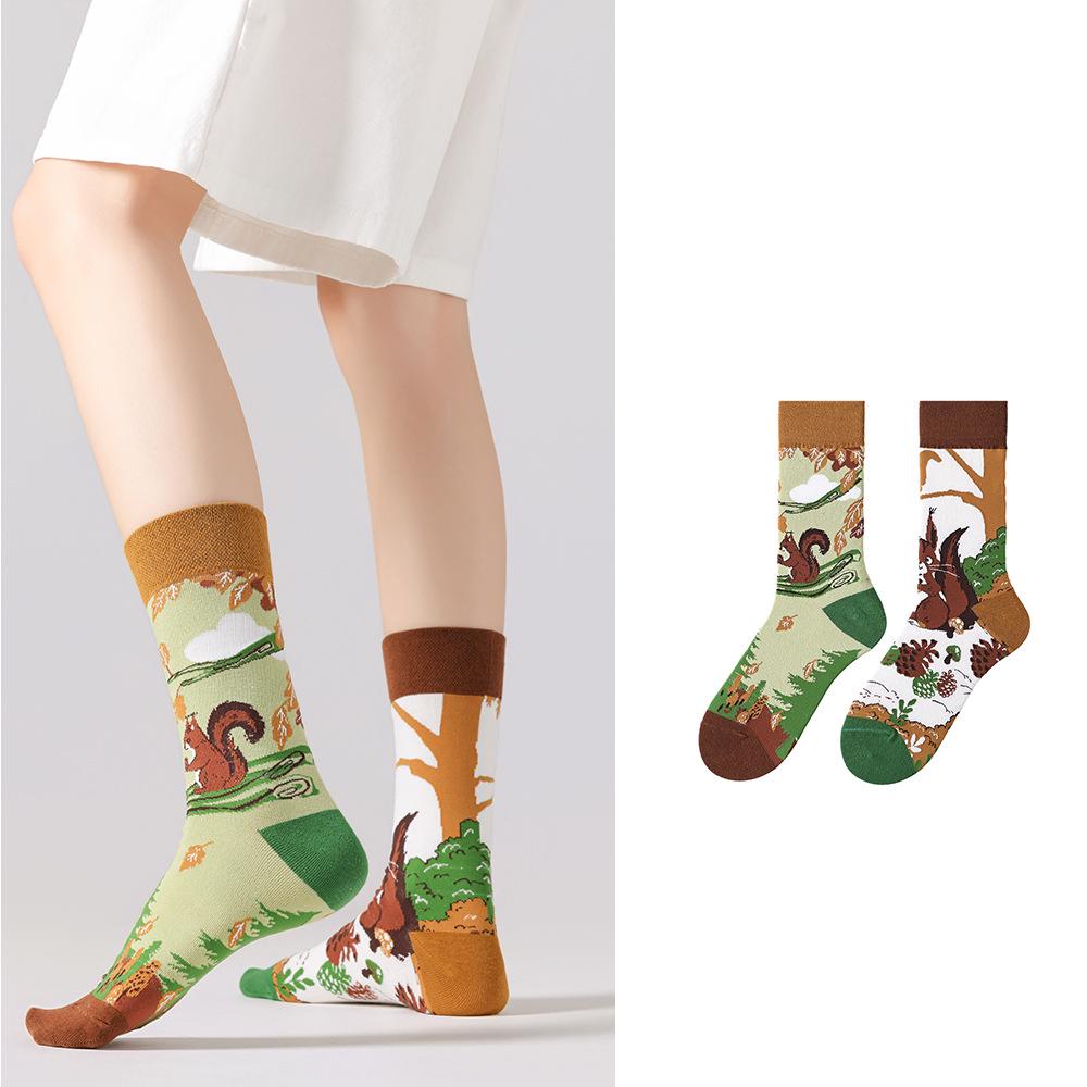 Unisex Trendy Cotton Mid-Calf Socks for Autumn/Winter - Sporty & Casual