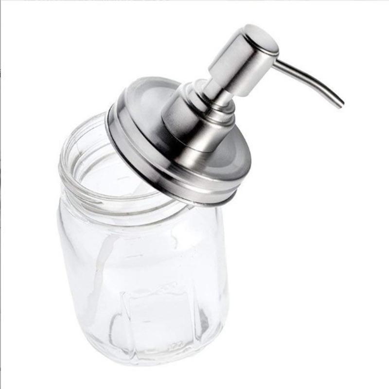 Multipurpose Masons Jar Soap Dispenser Lid Pumps Rustproof Sturdy Stainless Steel for 16 Oz Regular Mouth Jars