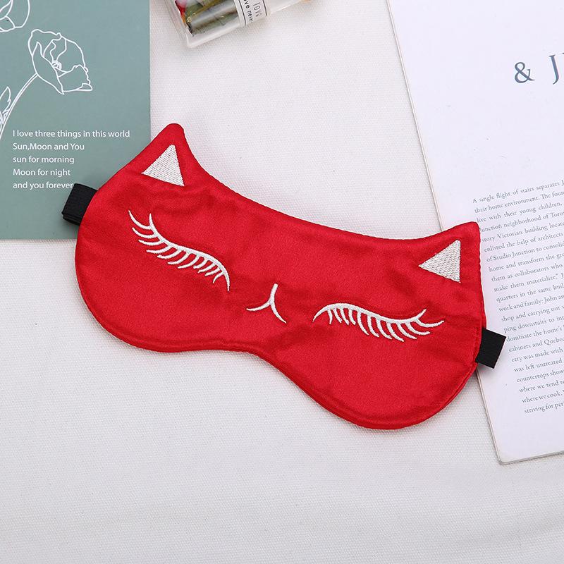 Imitierte Seide Schlafmaske Nachtmaske Augenabdeckung Glatt für Frauen Männer Fuchs Reise Entspannung Augenklappen Nacht Atmungsaktive Augenbinde